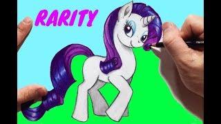 How to draw cute Unicorn / My Little Pony / Rarity. Learn to draw and color for kids