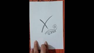 How to write X In Stylish way #alpabetloredraw #drawingguide #art #alponadrawing #alphabetedrawing