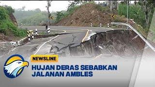 15 Meter Jalan Ambles Akibat Hujan Deras di Kab Malang Jawa Timur - [Newsline]