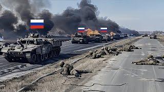 Awful Moment! How A LEOPARD 2A6 Tank Destroyed A Russian Tank Convoy In Avdivvka
