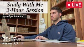 Study With Me In An Old Italian Library, 2-Hour LIVE Session - Study With Antonio, 50-10 Pomodoro