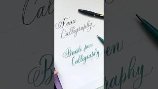 Faux Calligraphy Versus Brush Pen Calligraphy #calligraphy #lettering #shorts