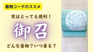 【着物の疑問】御召ってどんな着物？いつ着るの？　洛風林のモダンな帯とのコーディネート　お出かけ着に重宝、一枚持ってて欲しいおすすめ着物です　春秋のお出かけコーデ【着物と着用シーン】