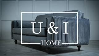 U & I Home: Linear Comfort Velvet Sofa