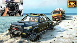 Toyota Tacoma TRD | Towing a Stuck Heavy Fuel Tanker | SnowRunner | Thrustmaster T300RS gameplay
