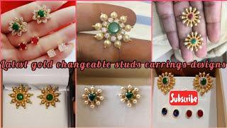 latest changeable earrings design with weight // changeable earrings collection // gold earrings