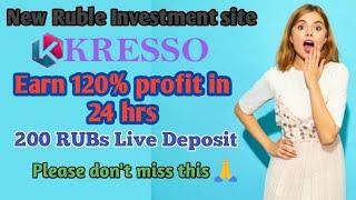 New Ruble Investment Site kresso.art, Earn 120% on 24 hrs, 100% genuine site - Hyips daily