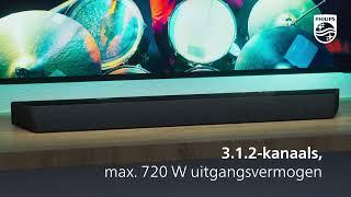 Philips Soundbar TAB8907 met draadloze subwoofer (3.1.2 ch. Dolby Atmos Surround Sound en Play-Fi)