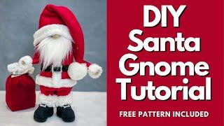 DIY Santa Gnome Tutorial/No sew gnome/Christmas Gnome/Standing Santa