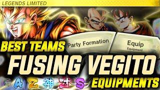 BEST TEAMS & EQUIPMENTS FOR LL FUSING SUPER VEGITO!  (Dragon Ball Legends)