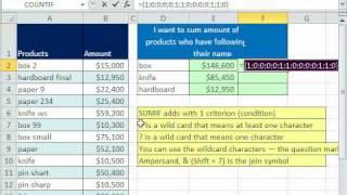 Excel Magic Trick 615: Adding With Approximate Criteria SUMIF Function and * Wildcard