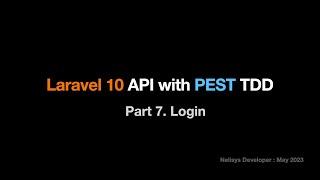 Laravel 10 API with PEST TDD : Part 7. Adding Login using Breeze