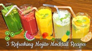 How To Make Mojito Mocktail | 5 Refreshing Summer Mocktail Recipes | Simple & Easy Summer Coolers