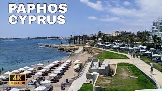 CYPRUS Coast, Paphos Beach Walking Tour 2022 - 4K 60fps