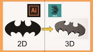 Convert 2d image into 3d model in 3ds MAX || illustrator to 3ds max tutorial