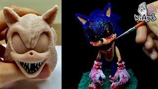 Create Realistic Sonic EXE with Clay / Among us imposter / figure making [kiArt]