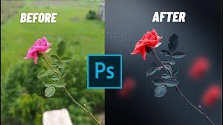 Red Blue Color Grading &  Background Blur | Flower & Macro Photography | Photoshop Editing Tutorial