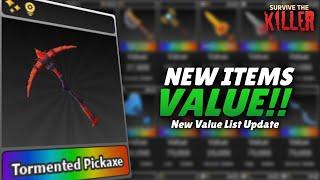 NEW ITEMS VALUE!! New Value List Update // Survive The Killer