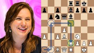 Judit Polgar's DOUBLE* Bishop Sacrifice in the Petrov's