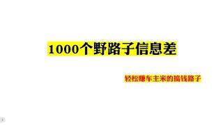 1000个野路子信息差，赚车主米的搞钱路子---副业赚钱 副业兼职 在线赚钱 赚钱APP 网赚 赚钱最快的方法 在线挣钱 网络赚钱 野路子 搞钱 信息差赚钱 创业项目