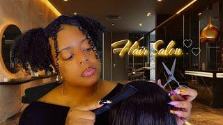 ASMR | Hair Salon RoleplayHair Trim, Brushing & Styling Your Hair ️