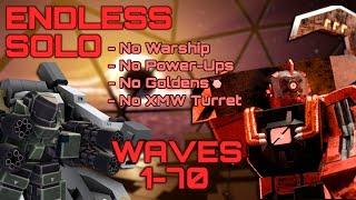ENDLESS MODE SOLO Wave 70 | (No Golden, No Warship, No XMW Turret) | Tower Defense X| Roblox