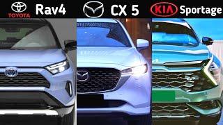 2022 Toyota rav4 vs mazda cx 5 vs kia sportage -(2022) hybrid | interior | rav4,sportage,cx 5 !