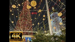 Kyiv, Ukraine Christmas Markets 2021 | Opening Ceremony | St Sophia Square and Podil District | 4K