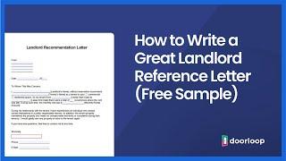 Your Guide To Writing The Perfect Landlord Reference Letter