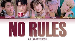 TXT 투모로우바이투게더 " No Rules" Lyrics (ColorCoded/ENG/HAN/ROM/가사)