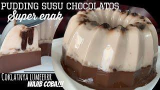 Cara membuat puding coklat susu cokolatos super creamy