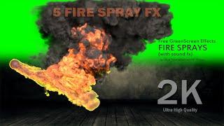 Free 2K Green Screen Effects (Fire sprays with sound FX)