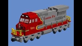 How To Build A Lego ATSF Santa Fe C40-8W 844 Diesel-Electric Locomotive (Co-Co) 3/3