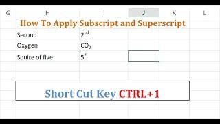 How to Apply Superscript & Subscript in Excel|Shortcut Key to do Superscript & Subscript in MS Excel