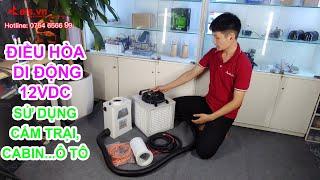 Máy Điều Hòa Di Động Chạy Điện 12V Sử Dụng Lều Trại, Cabin...Ô TÔ