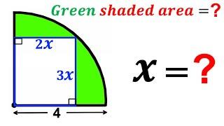 Can you find the area of the Green shaded region? | (Quarter Circle) | #math #maths | #geometry