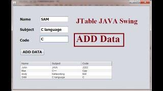 JTable in JAVA Swing | ADD Data into JTable