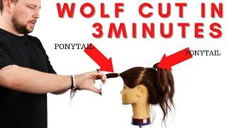 HOW TO CUT Creating a Wolf Cut in 3 Minutes: A Step-by-Step Tutorial- TIKTOK HAIRCUT TREND