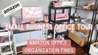 SMALL BUSINESS AMAZON FINDS |OFFICE TOUR| amazon finds for small business office organization & DIY