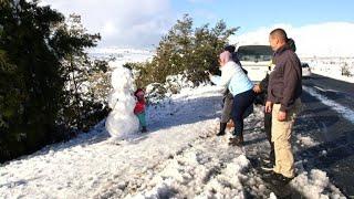 South Africans delight in snow after cold front hits