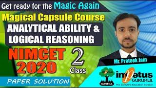 NIMCET 2020 ANALYTICAL ABILITY & LOGICAL REASONING l Part - 02 I Prateek Jain Sir