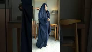 Muslima Niqabi Jilbab Two Piece Dark Blue With Finger Loops - ITADASHI 2021