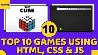 Top 10 Coding Games Using HTML CSS & JavaScript | Easiest Game Development For PC