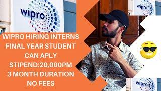 Wipro Internship 2021 | Stipend:20,000 Pm | 3 Months Duration | Internship For Students | Wipro Jobs