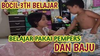 Drama Bocil umur 3tahun belajar pakai pempers dan baju tidur