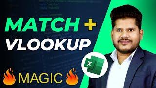 How To Use VLOOKUP With MATCH Function In Excel || 2D Lookup || Hindi | Deepak EduWorld