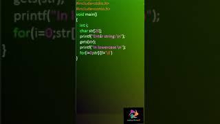 Program to convert string uppercase to  lower case  without strlwr() function  TCS -CODING #shorts