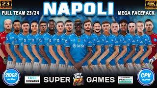 NAPOLI Facepack PES 2021 Season 23/24 ( SIDER ◆ CPK )  أحدث أوجه لاعبى نابولى موسم 23/24 بيس 2021