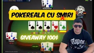 Pokereala  cu Smiri Live Stream    La 1000 Abonati dau 100$ Giveaway 