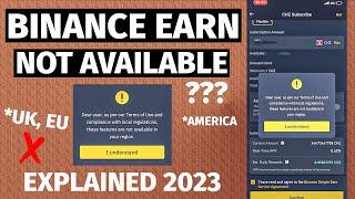 BINANCE EARN NOT WORKING UK: Crypto Staking not working on Binance 2023... Why?